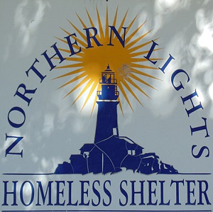Image of Northern Lights Homeless Shelter sign, Hearing Associates Summer Nonprofit beneficiary. 
